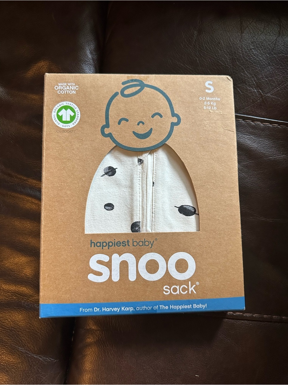 Snoo Sack Organic Cotton Baby Sleeping Sack - Cream with Black planets and dots